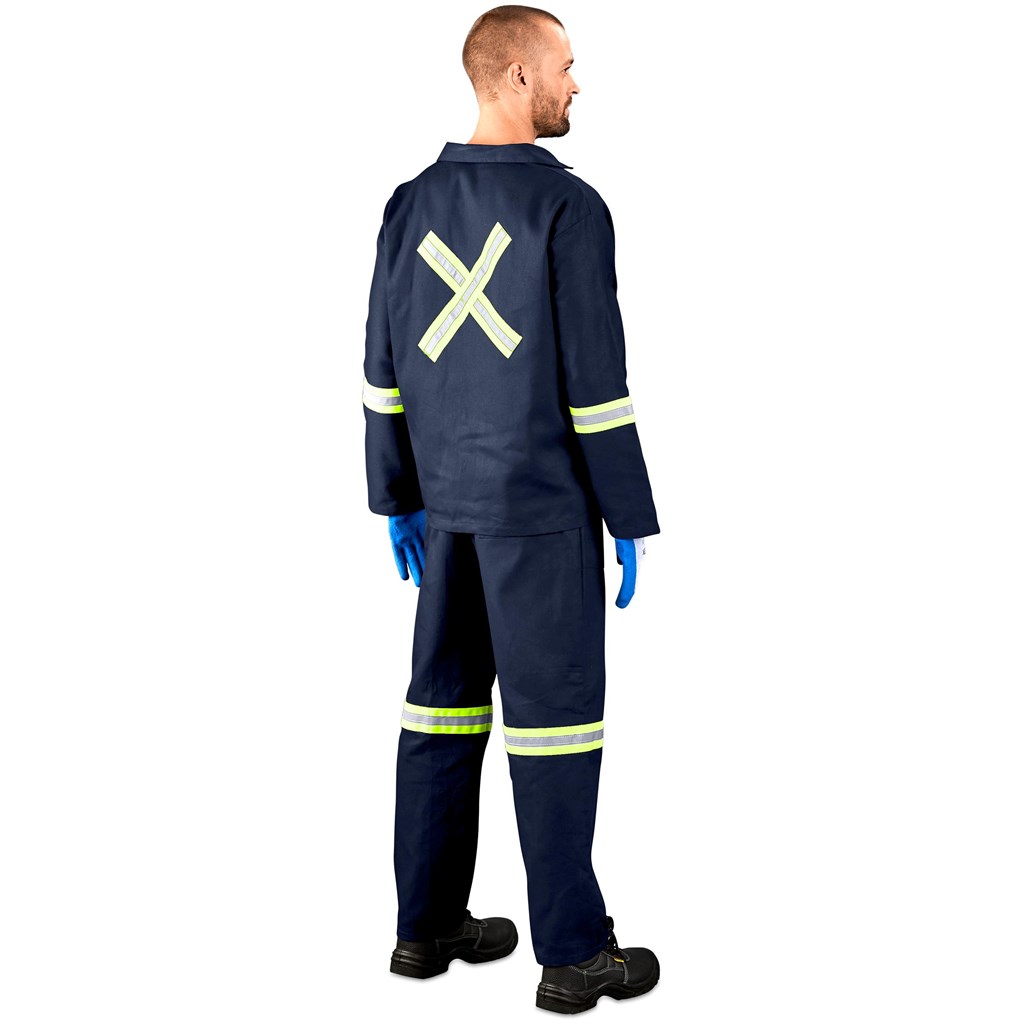 Technician 100% Cotton Conti Suit - Reflective Arms, Legs & Back - Yellow Tape - Image 4