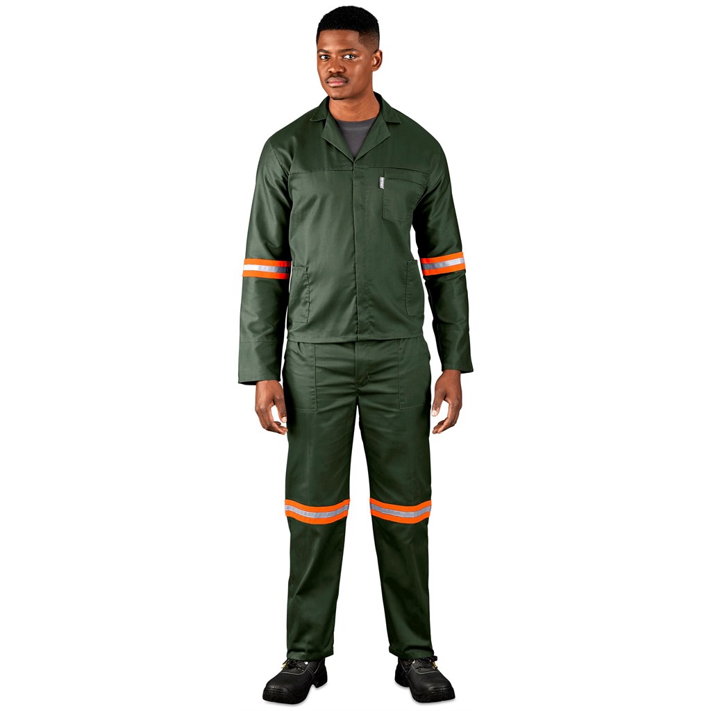 Acid Resistant Polycotton Conti Suit - Reflective Arm & Legs - Orange Tape - Image 4