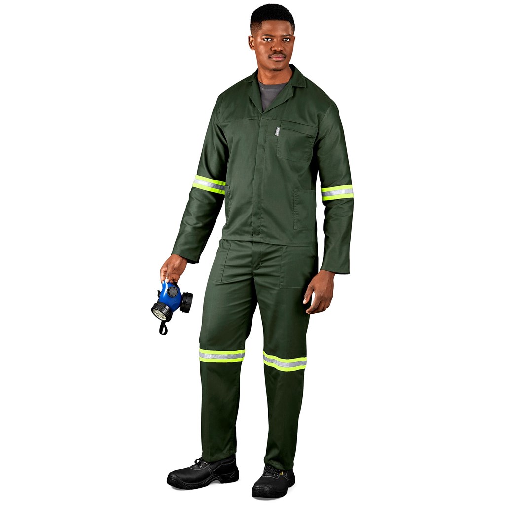Acid Resistant Polycotton Conti Suit - Reflective Arm, Legs & Back - Yellow Tape - Image 2