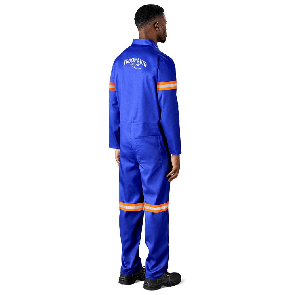 Safety Polycotton Boiler Suit - Reflective Arms & Legs - Orange Tape - Image 5