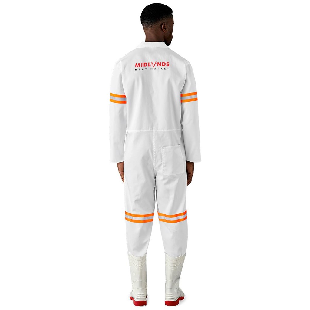 Safety Polycotton Boiler Suit - Reflective Arms & Legs - Orange Tape - Image 6