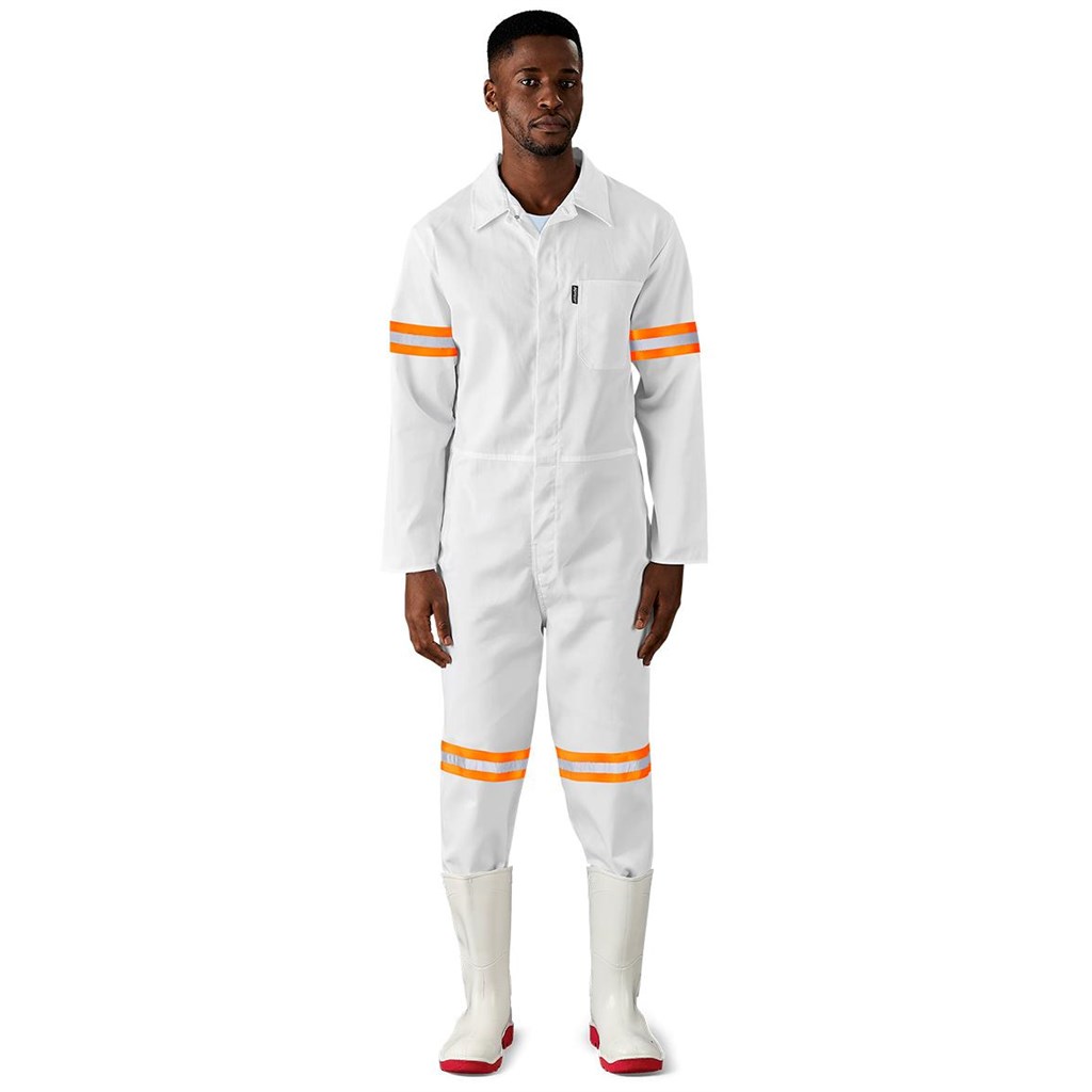 Safety Polycotton Boiler Suit - Reflective Arms & Legs - Orange Tape - Image 7