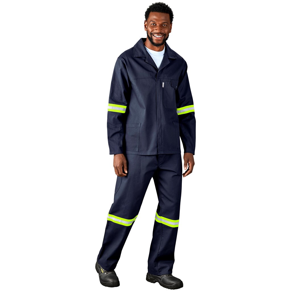 Artisan Premium 100% Cotton Jacket - Reflective Arms - Yellow Tape - Image 3