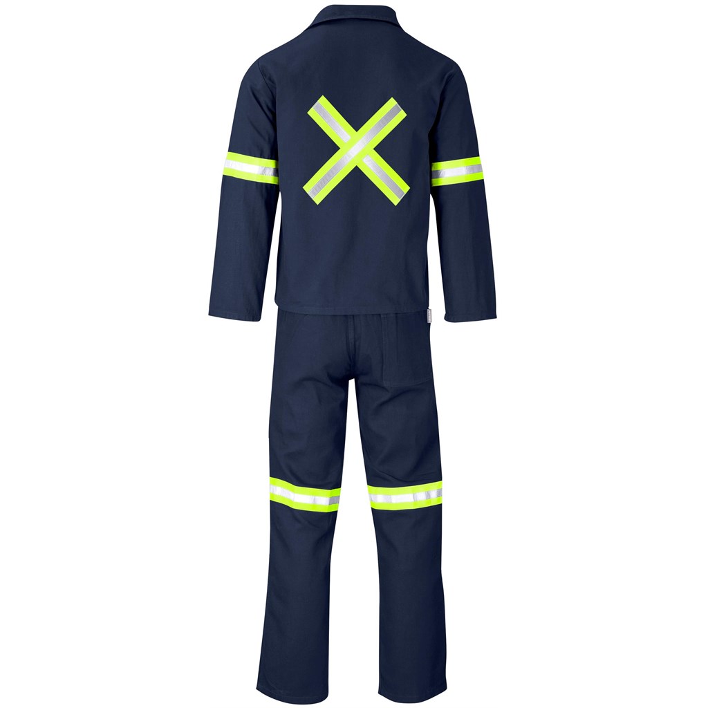 Technician 100% Cotton Conti Suit - Reflective Arms, Legs & Back - Yellow Tape - Image 11
