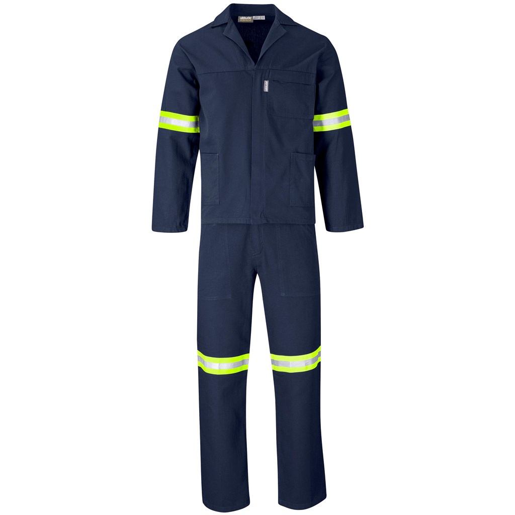 Technician 100% Cotton Conti Suit - Reflective Arms, Legs & Back - Yellow Tape - Image 14