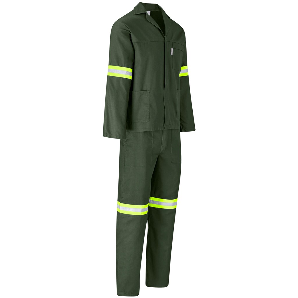Acid Resistant Polycotton Conti Suit - Reflective Arm, Legs & Back - Yellow Tape - Image 7