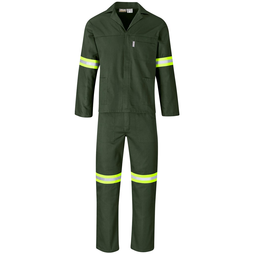 Acid Resistant Polycotton Conti Suit - Reflective Arm, Legs & Back - Yellow Tape - Image 6