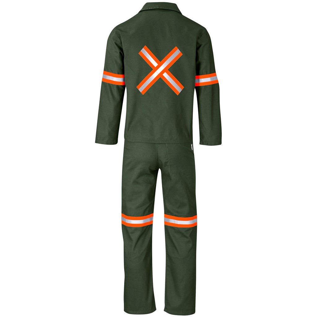 Acid Resistant Polycotton Conti Suit - Reflective Arm, Legs & Back - Orange Tape - Image 5