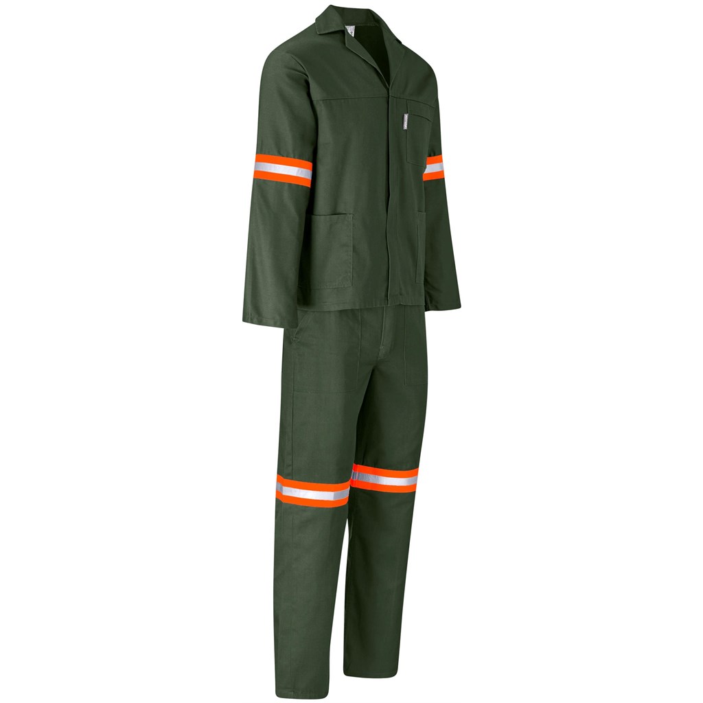Acid Resistant Polycotton Conti Suit - Reflective Arm, Legs & Back - Orange Tape - Image 6