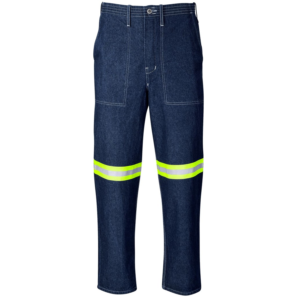 Cast Premium 100% Cotton Denim Pants - Reflective Legs - Yellow Tape - Image 6