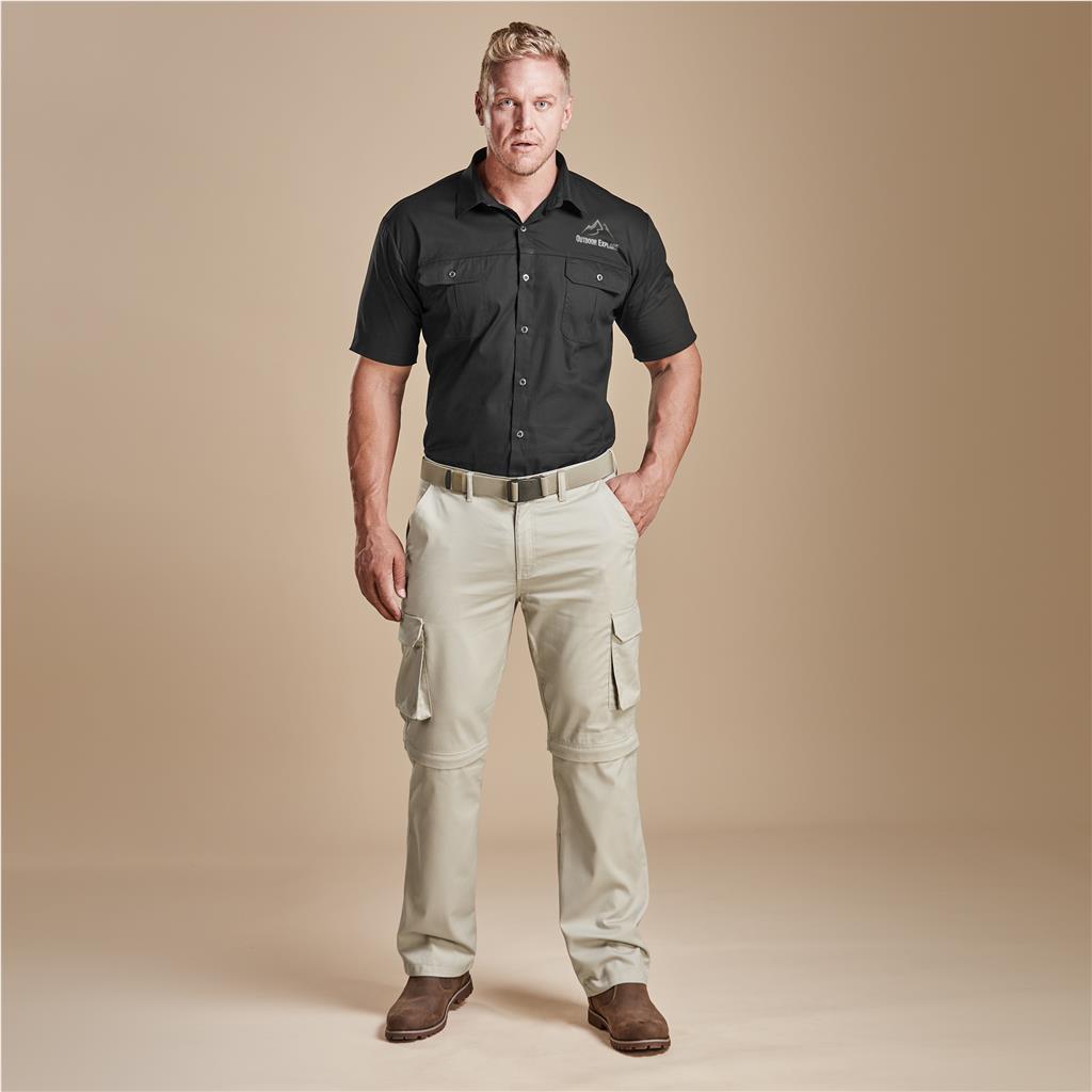 Mens Cargo Zip Off Pants - Stone - Image 16