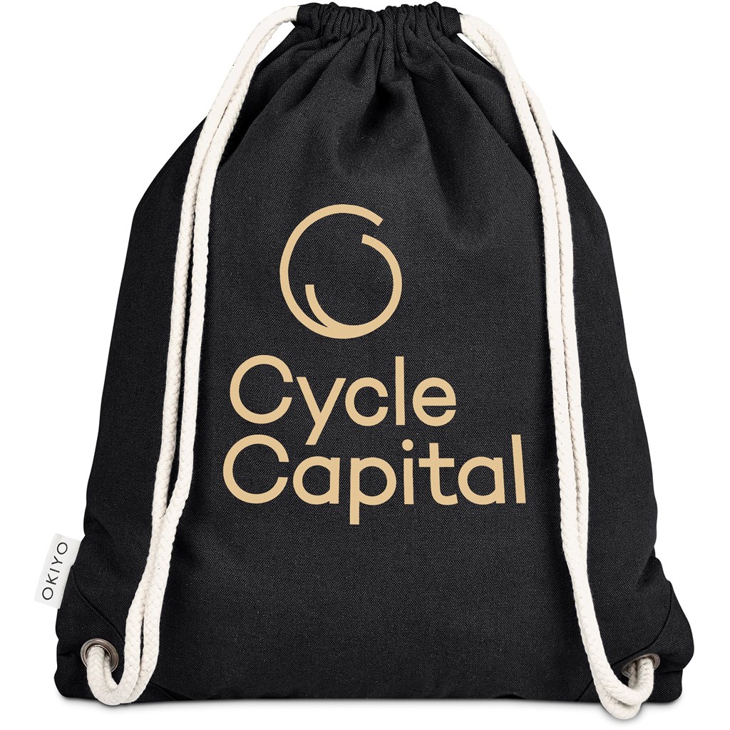 Okiyo Kinchaku Recycled Canvas Drawstring Bag - Image 11