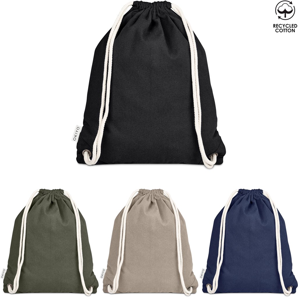 Okiyo Kinchaku Recycled Canvas Drawstring Bag - Image 10