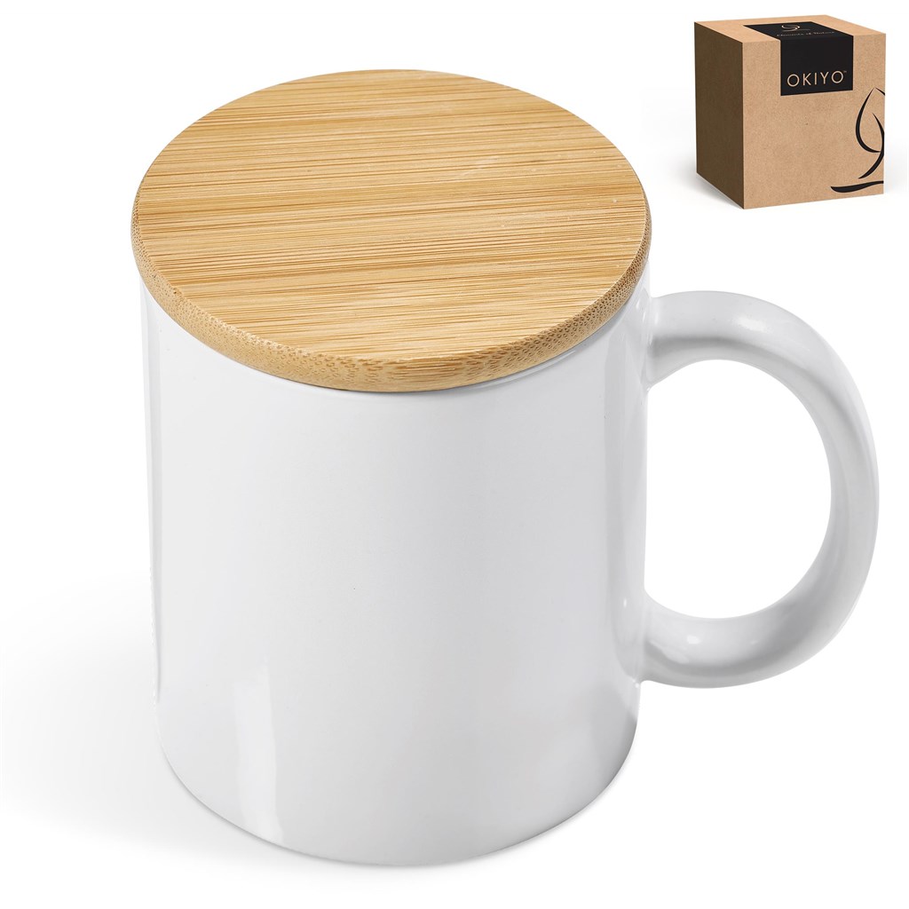 Okiyo Sozo Bamboo & Ceramic Sublimation Coffee Mug - 330ml - Image 10