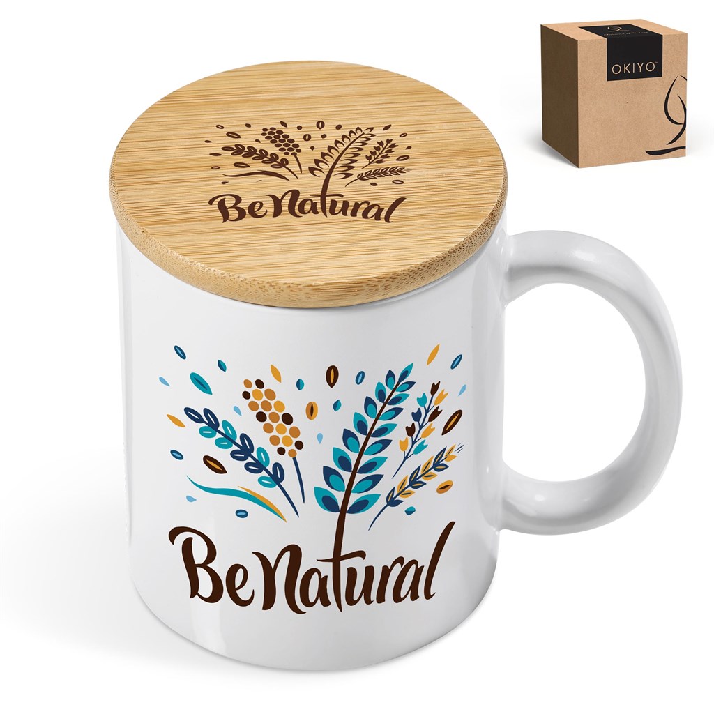 Okiyo Sozo Bamboo & Ceramic Sublimation Coffee Mug - 330ml - Image 3