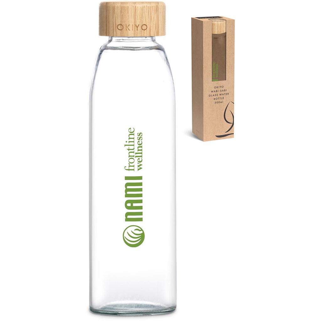 Okiyo Wabi-Sabi Glass Water Bottle - 500ml - Image 2