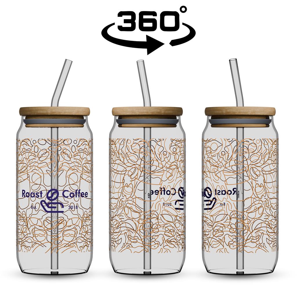 Okiyo Natsu Glass & Bamboo Tumbler & Straw - 500ml - Image 6