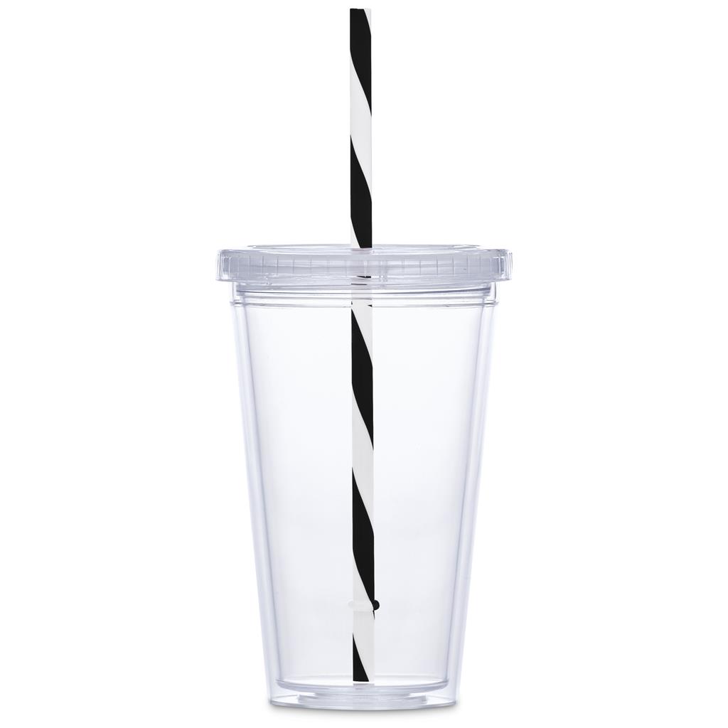 Malibu Double-Wall Plastic Tumbler & Straw - 470ml - Image 4