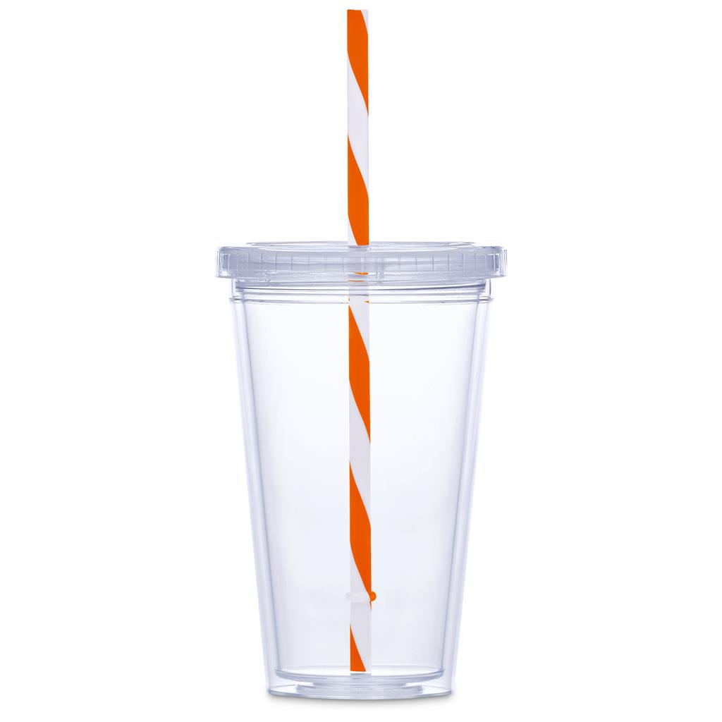Malibu Double-Wall Plastic Tumbler & Straw - 470ml - Image 8