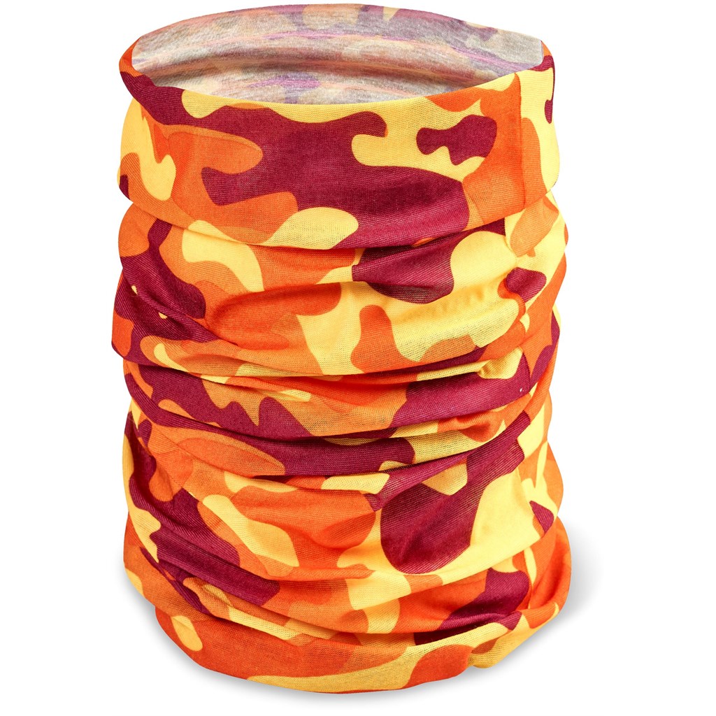 Adults Camo Flexi Tubular Bandana - Orange - Image 2