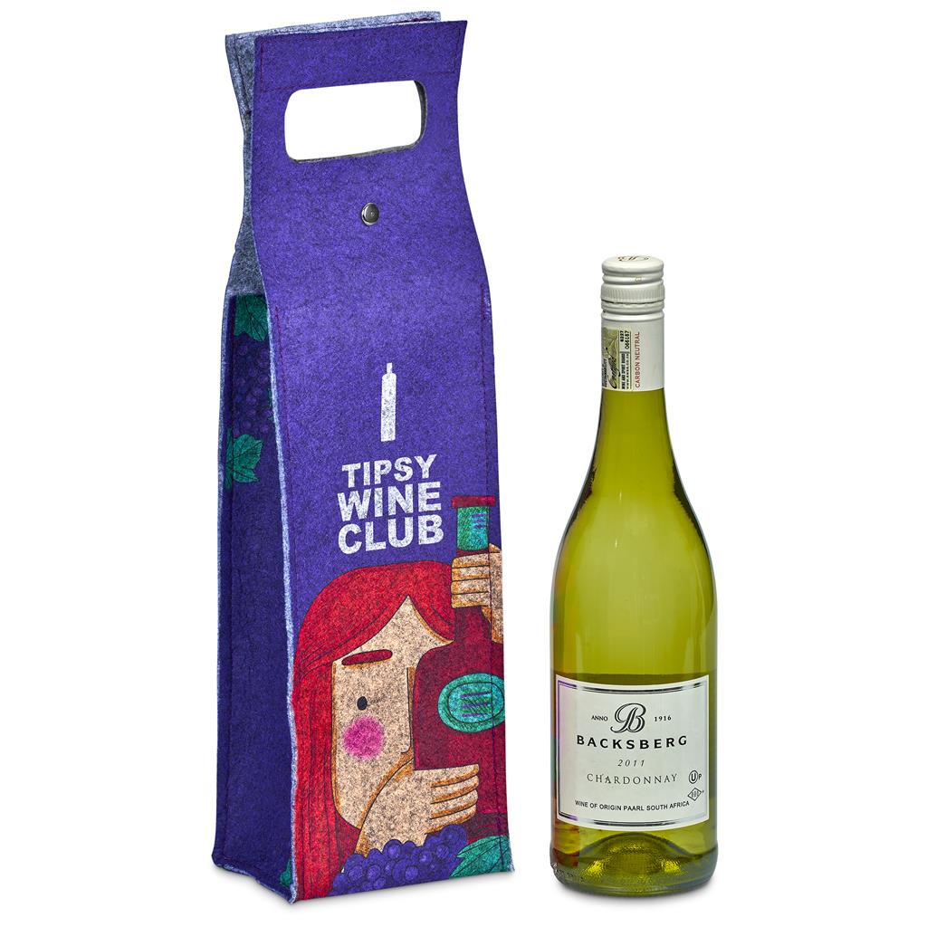 Hoppla Velto RPET Felt Single Wine Bottle Carrier - Image 8