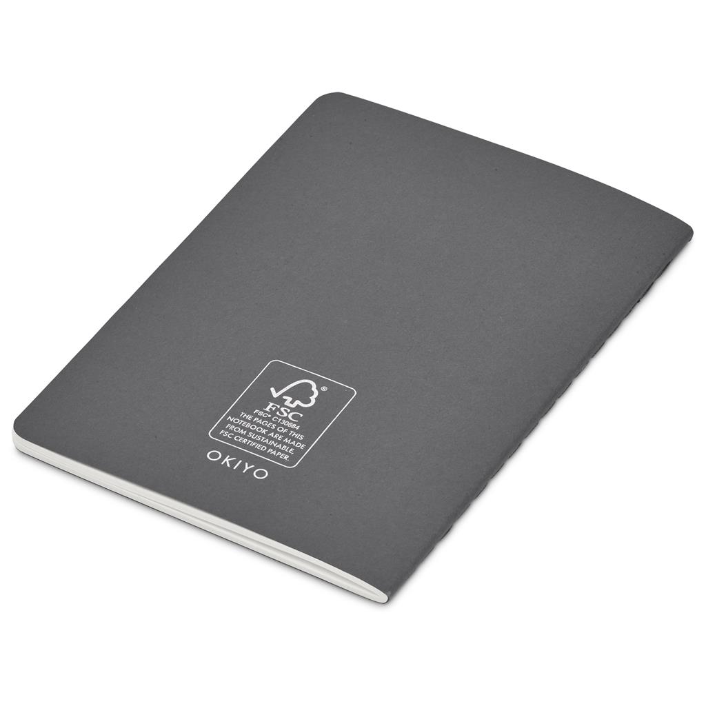 Okiyo Emika FSC Certified Paper A6 Soft Cover Notebook - Dark Grey - Image 5