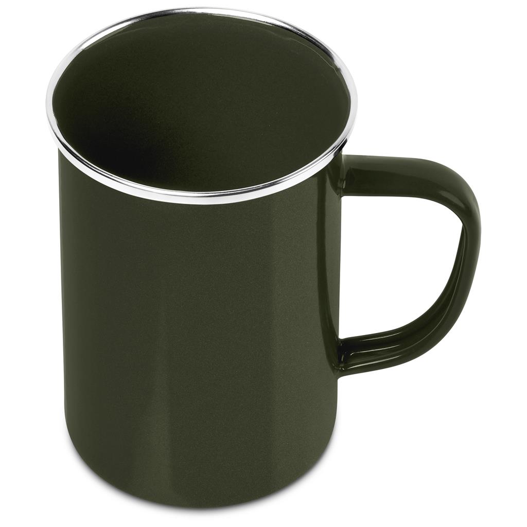 Andy Cartwright Satara Enamel Coffee Mug – 600ml - Olive - Image 4