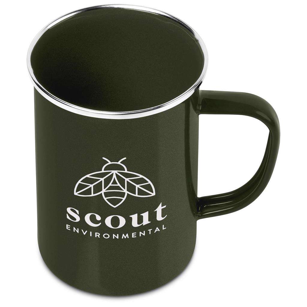 Andy Cartwright Satara Enamel Coffee Mug – 600ml - Olive - Image 3