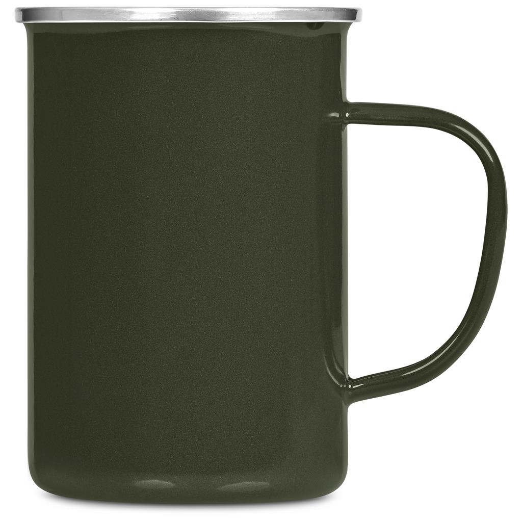 Andy Cartwright Satara Enamel Coffee Mug – 600ml - Olive - Image 2