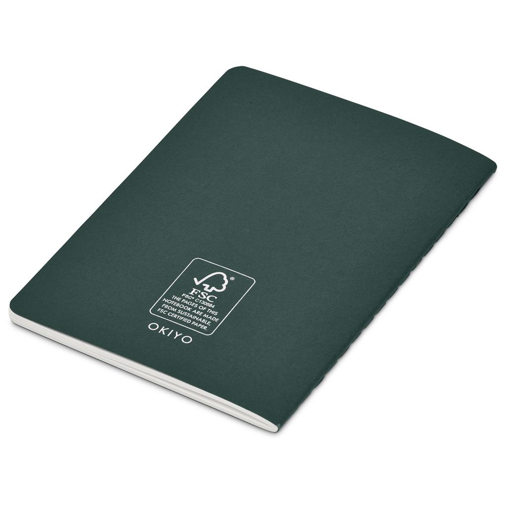 Okiyo Emika FSC Certified Paper A6 Soft Cover Notebook - Dark Green - Image 5