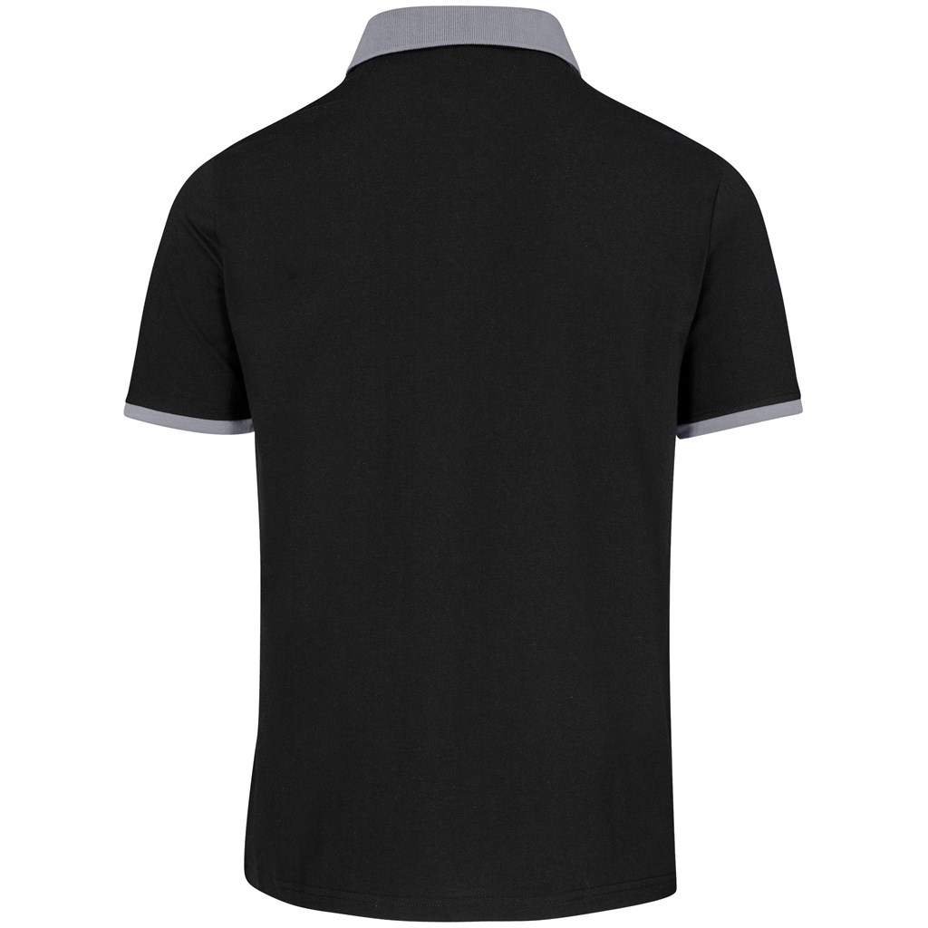 Mens Caliber Golf Shirt - Black Grey - Image 3
