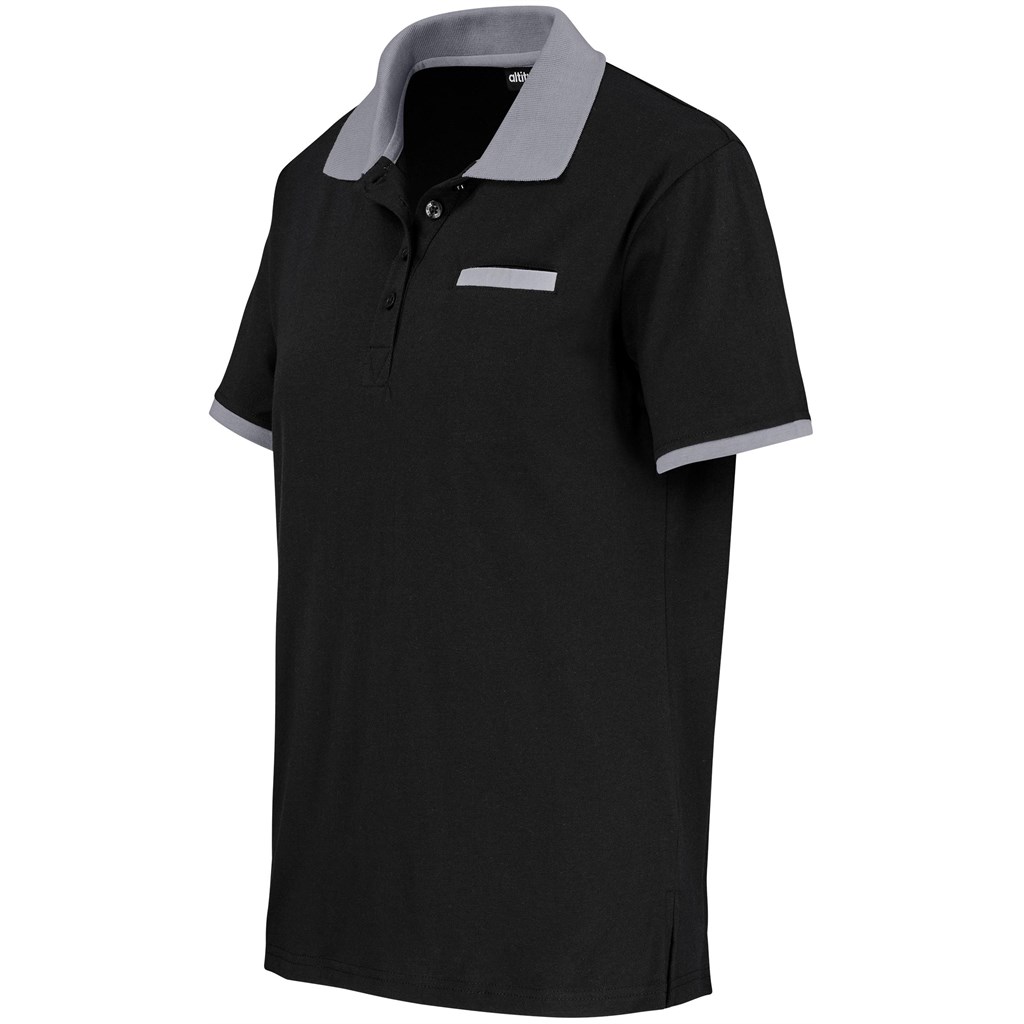 Ladies Caliber Golf Shirt - Black Grey - Image 2