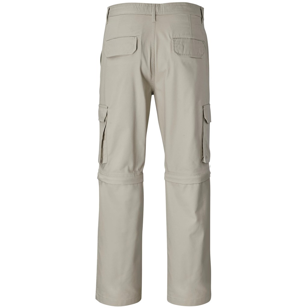 Mens Cargo Zip Off Pants - Stone - Image 2