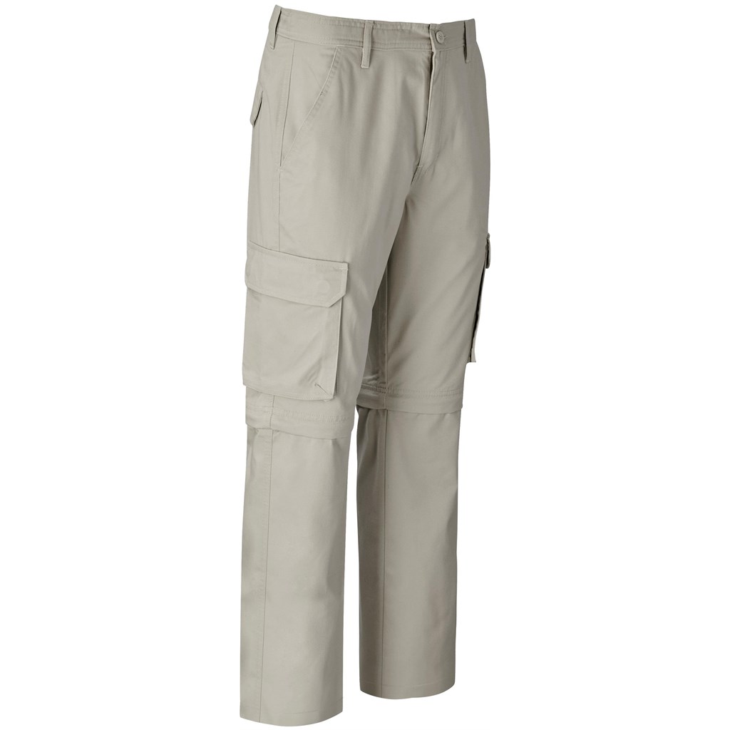 Mens Cargo Zip Off Pants - Stone - Image 7