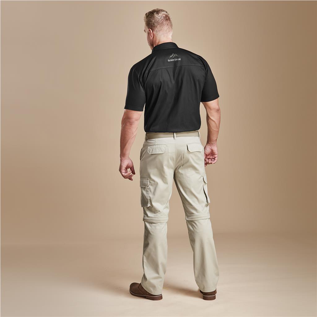 Mens Cargo Zip Off Pants - Stone - Image 3