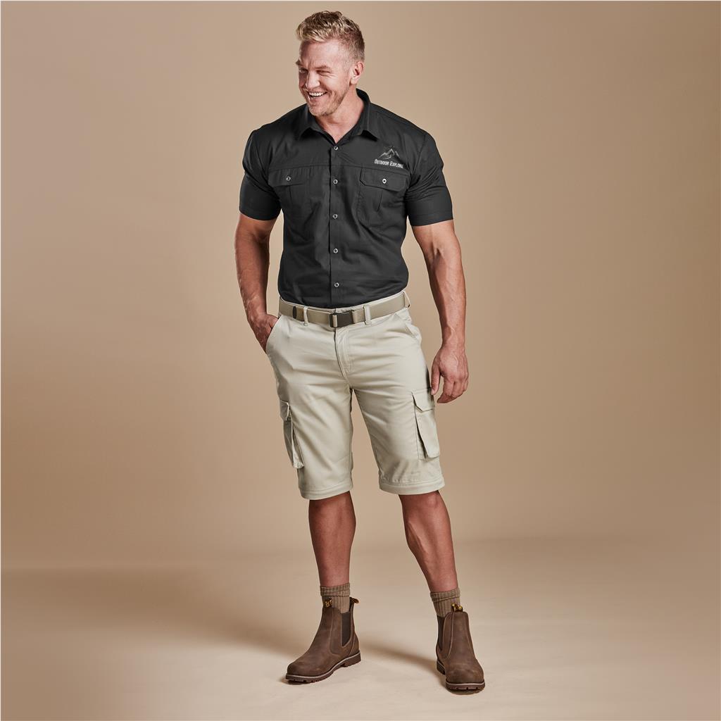 Mens Cargo Zip Off Pants - Stone - Image 18