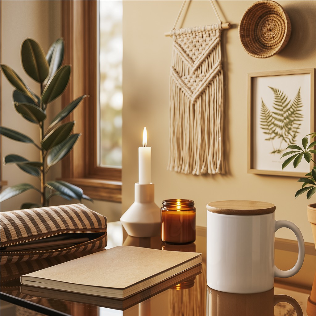 Okiyo Sozo Bamboo & Ceramic Sublimation Coffee Mug - 330ml - Image 5
