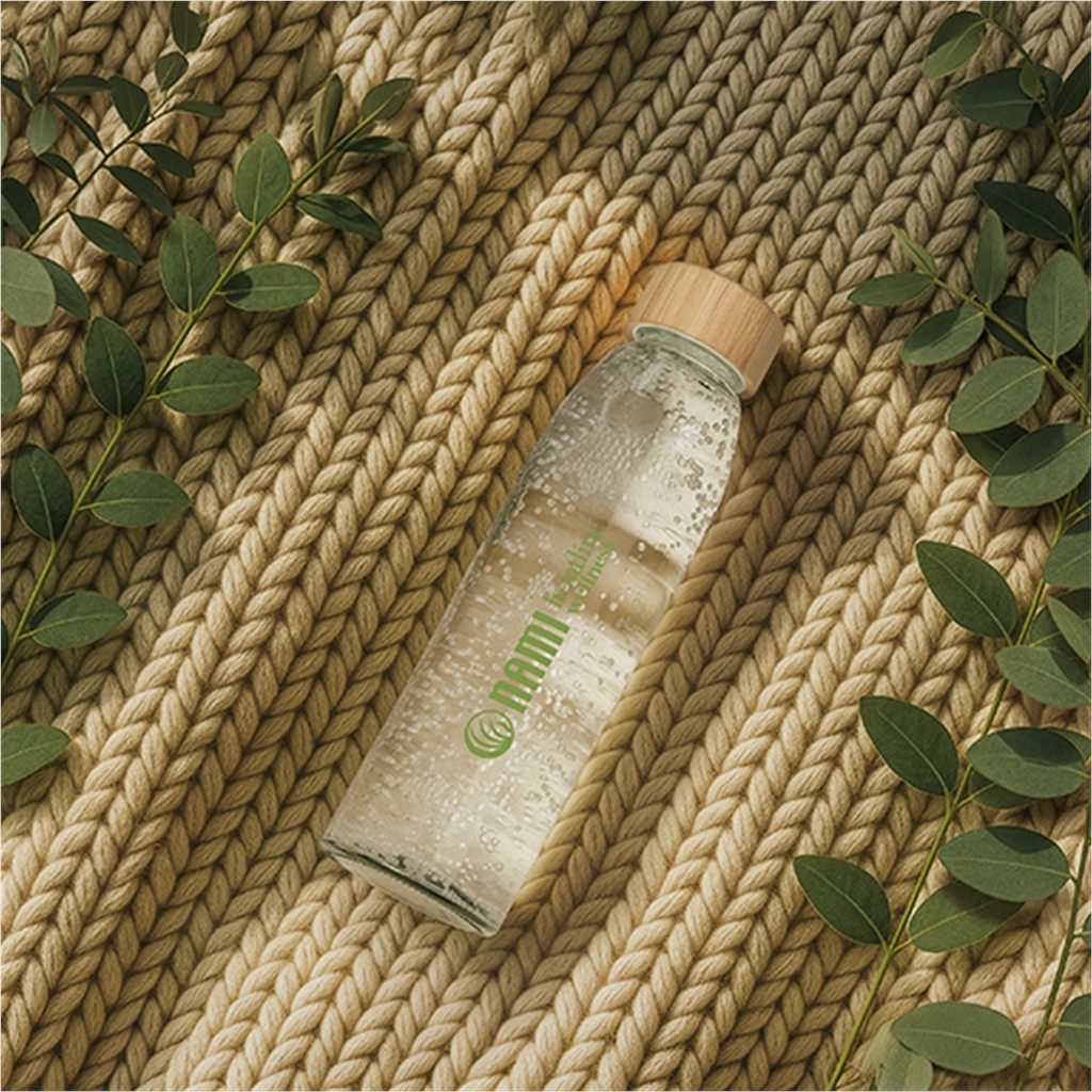 Okiyo Wabi-Sabi Glass Water Bottle - 500ml - Image 10