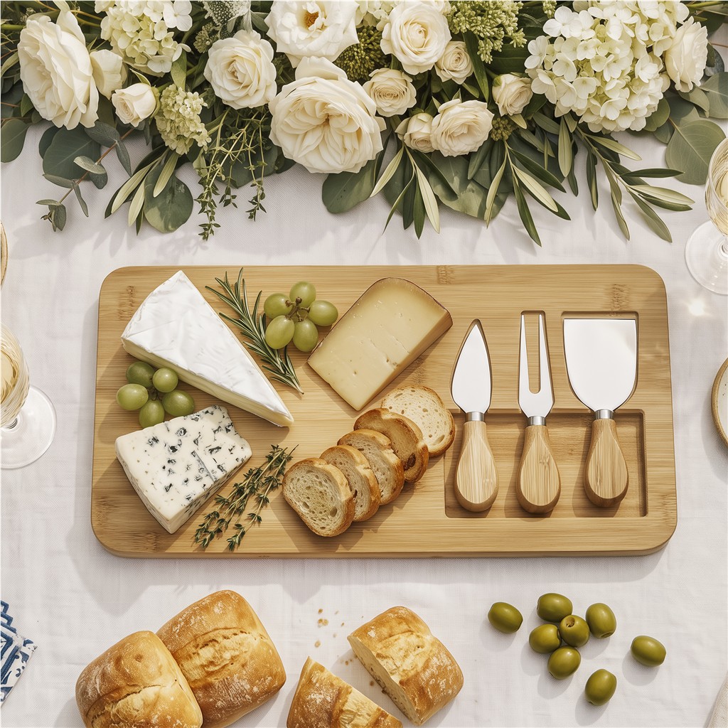 Okiyo Chizu Bamboo Cheese Board Set - Image 5
