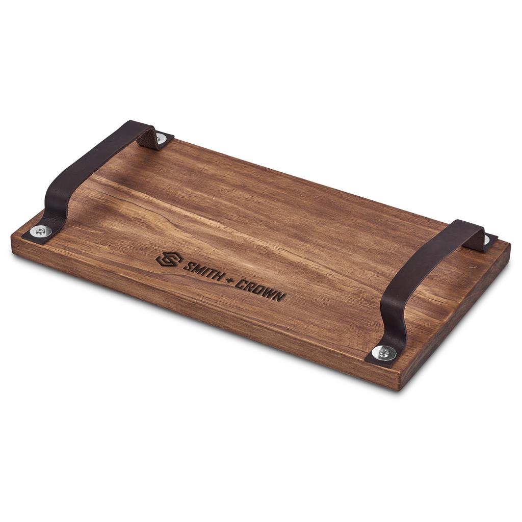 Serendipio Large Farm Style Wooden Tray with Leather Straps - Image 6