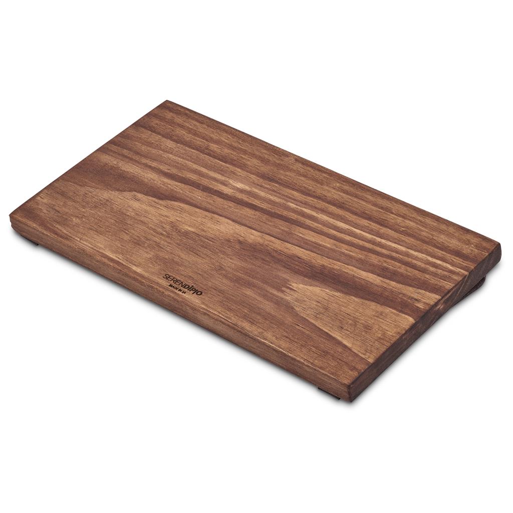 Serendipio Large Farm Style Wooden Tray with Leather Straps - Image 4