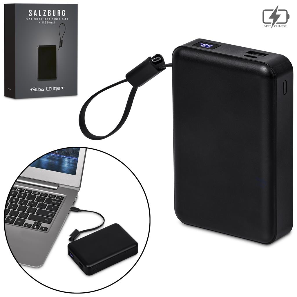 Swiss Cougar Salzburg Fast Charge 65W PD & QC Power Bank - 15 000mAh - Image 3