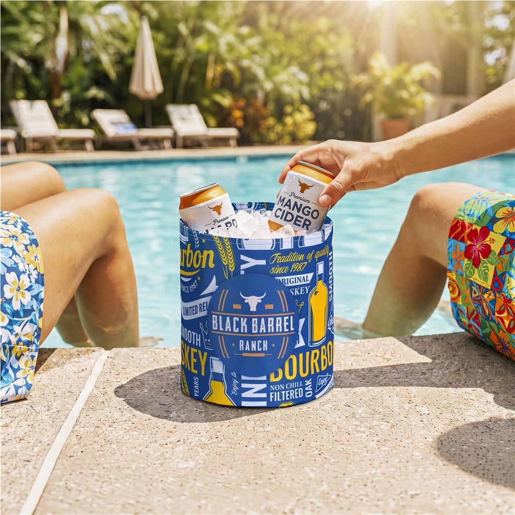 Pre-Production Sample Hoppla Coldford Polyester Collapsible Ice Bucket - Image 4